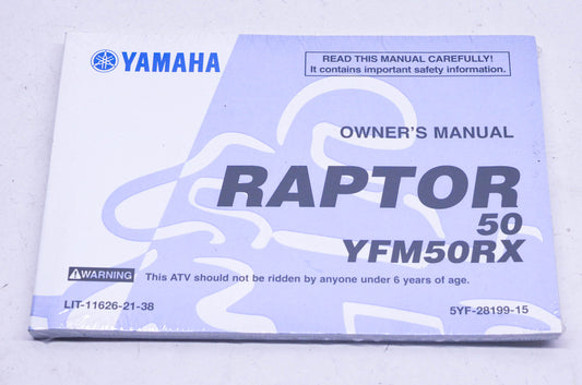 New OEM Yamaha LIT-11626-21-38 YFM50RX Raptor Owner's Manual NOS