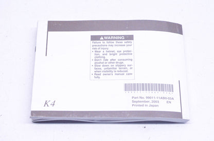 New OEM Suzuki 99011-11AB0-03A VZ1600 Owner's Manual NOS