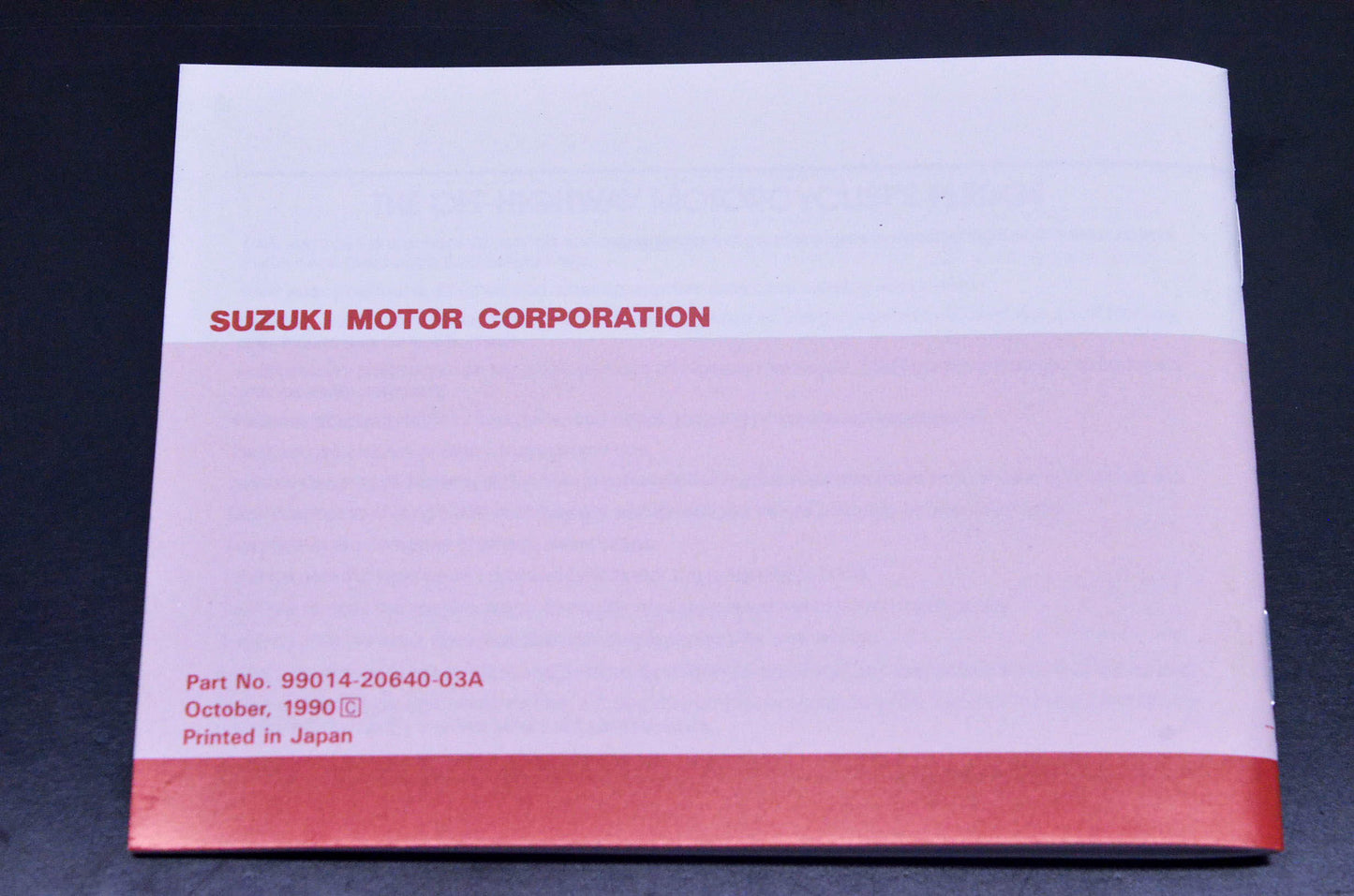 New OEM Suzuki 99014-20640-03A Tips And Practice Guide NOS