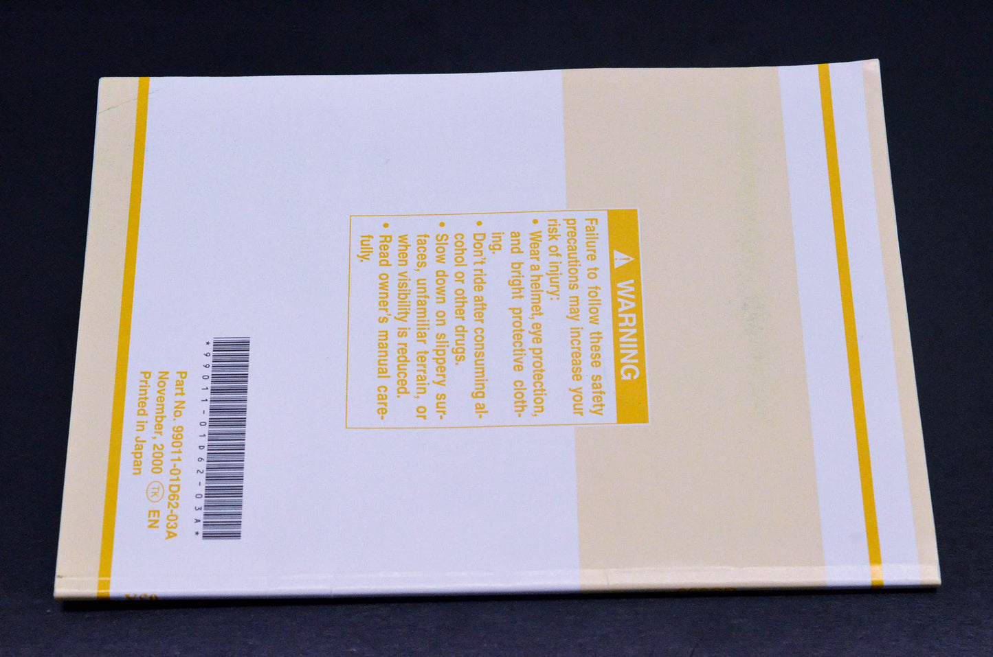 New OEM Suzuki 99011-01D62-03A GS500 Owner's Manual NOS