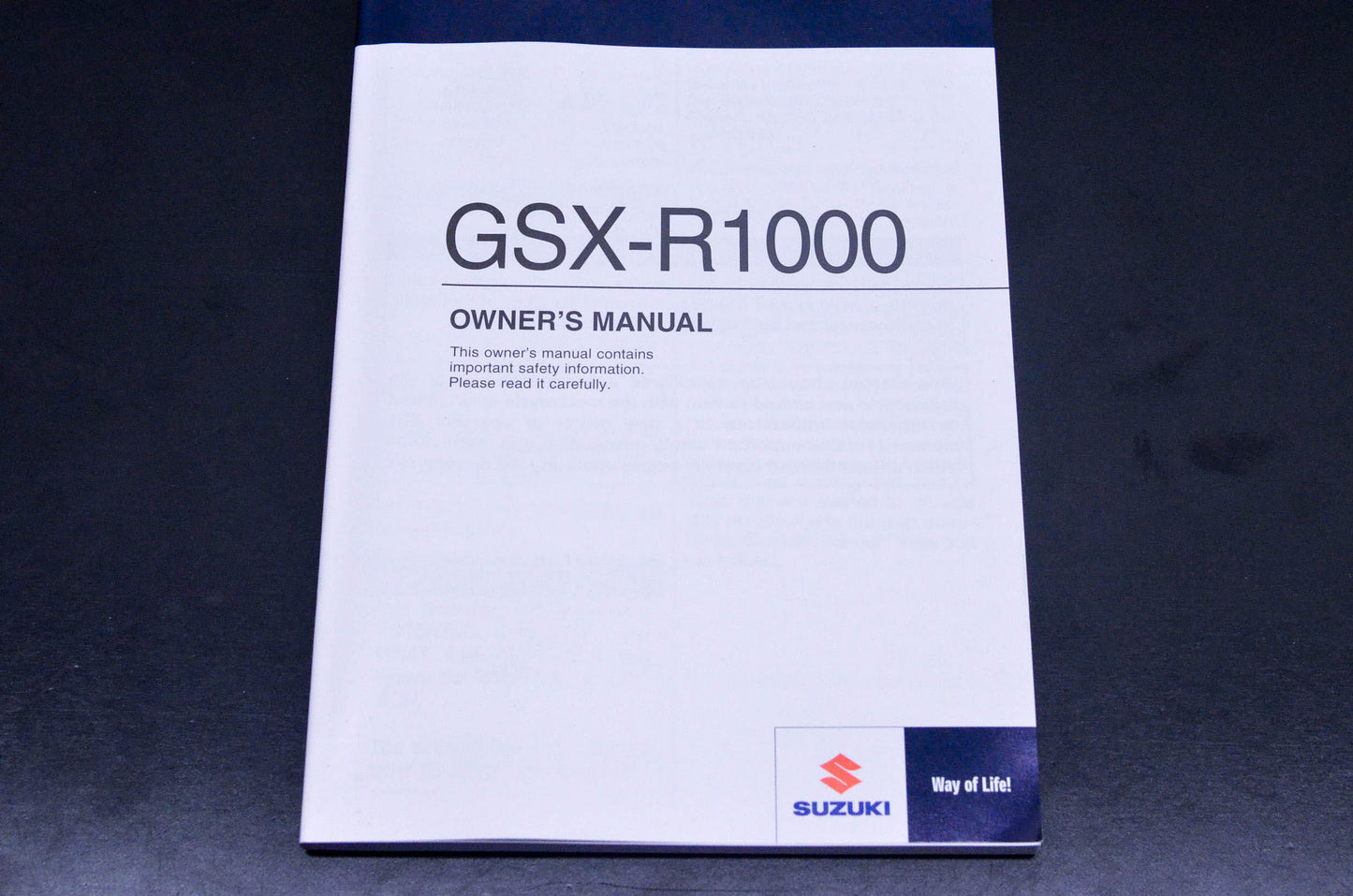 New OEM Suzuki 99011-47H50-03A GSX-R1000 Owner's Manual NOS