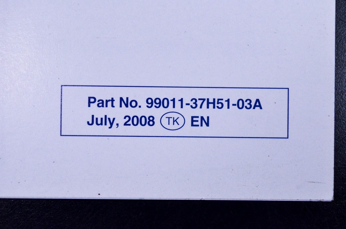 New OEM Suzuki 99011-37H51-03A GSX-R600 Owner's Manual NOS