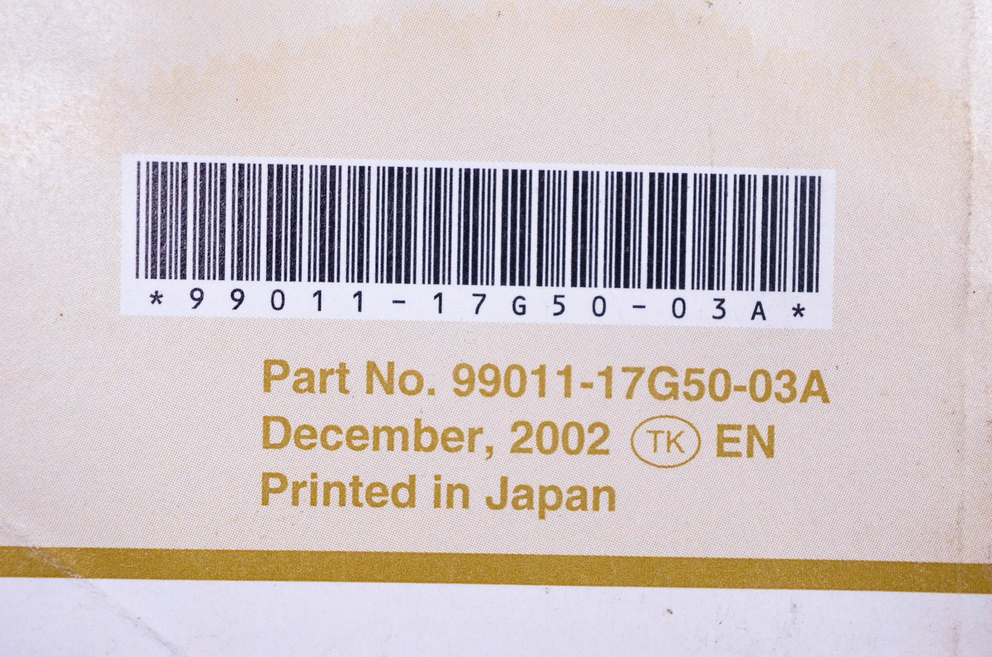 New OEM Suzuki 99011-17G50-03A SV650/S Owner's Manual NOS