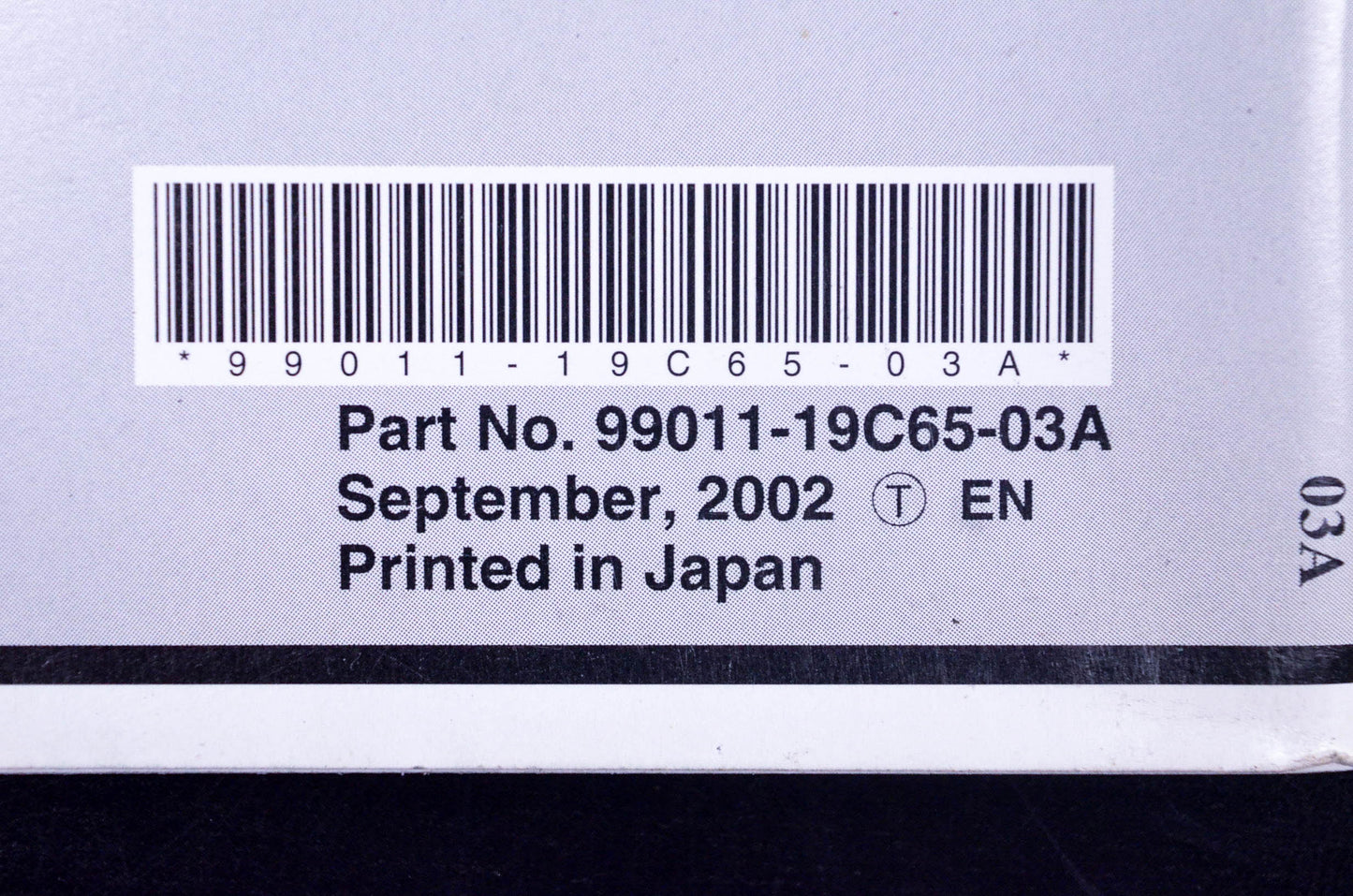 New OEM Suzuki 99011-19C65-03A GSX600F Owner's Manual NOS