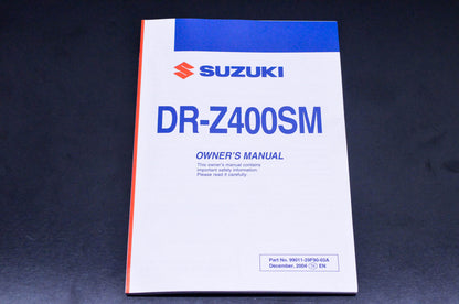 New OEM Suzuki 99011-29F90-03A DR-Z400SM Owner's Manual NOS