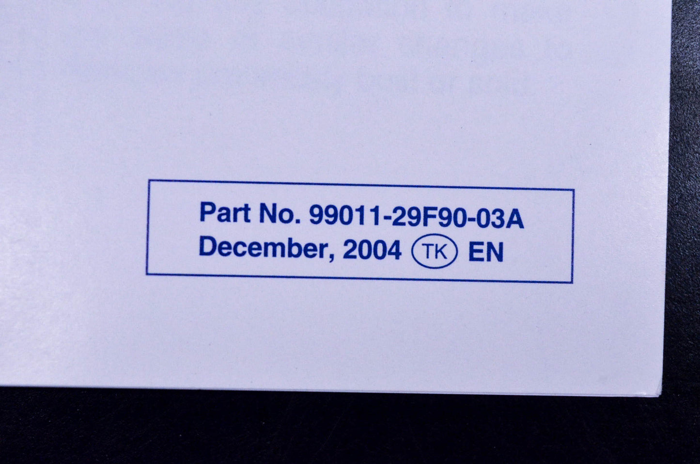 New OEM Suzuki 99011-29F90-03A DR-Z400SM Owner's Manual NOS