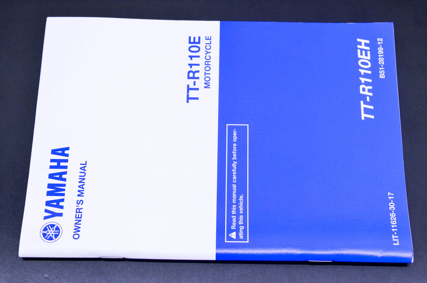 New OEM Yamaha LIT-11626-30-17 2017 TT-R110EH Owner's Manuals & Tool Kit NOS