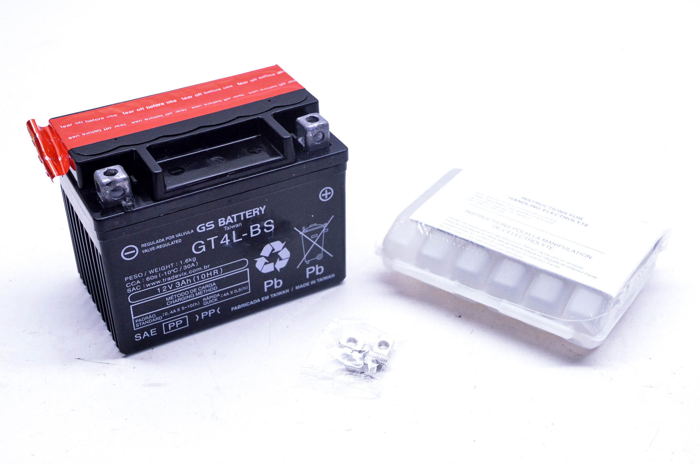 GS Battery GT4L-BS 12V 3Ah Battery Kit NOS
