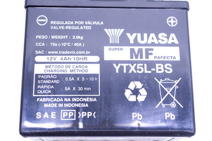 Yuasa YTX5L-BS 12V 4Ah Battery Kit NOS