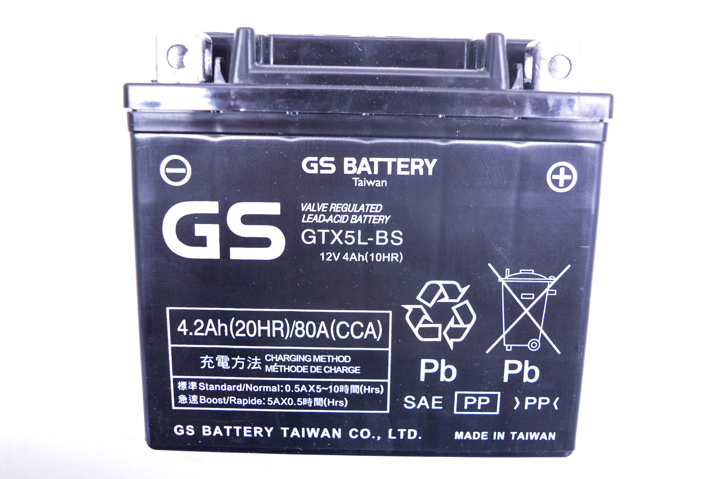 GS Battery GTX5L-BS 12V 4Ah Battery Kit NOS
