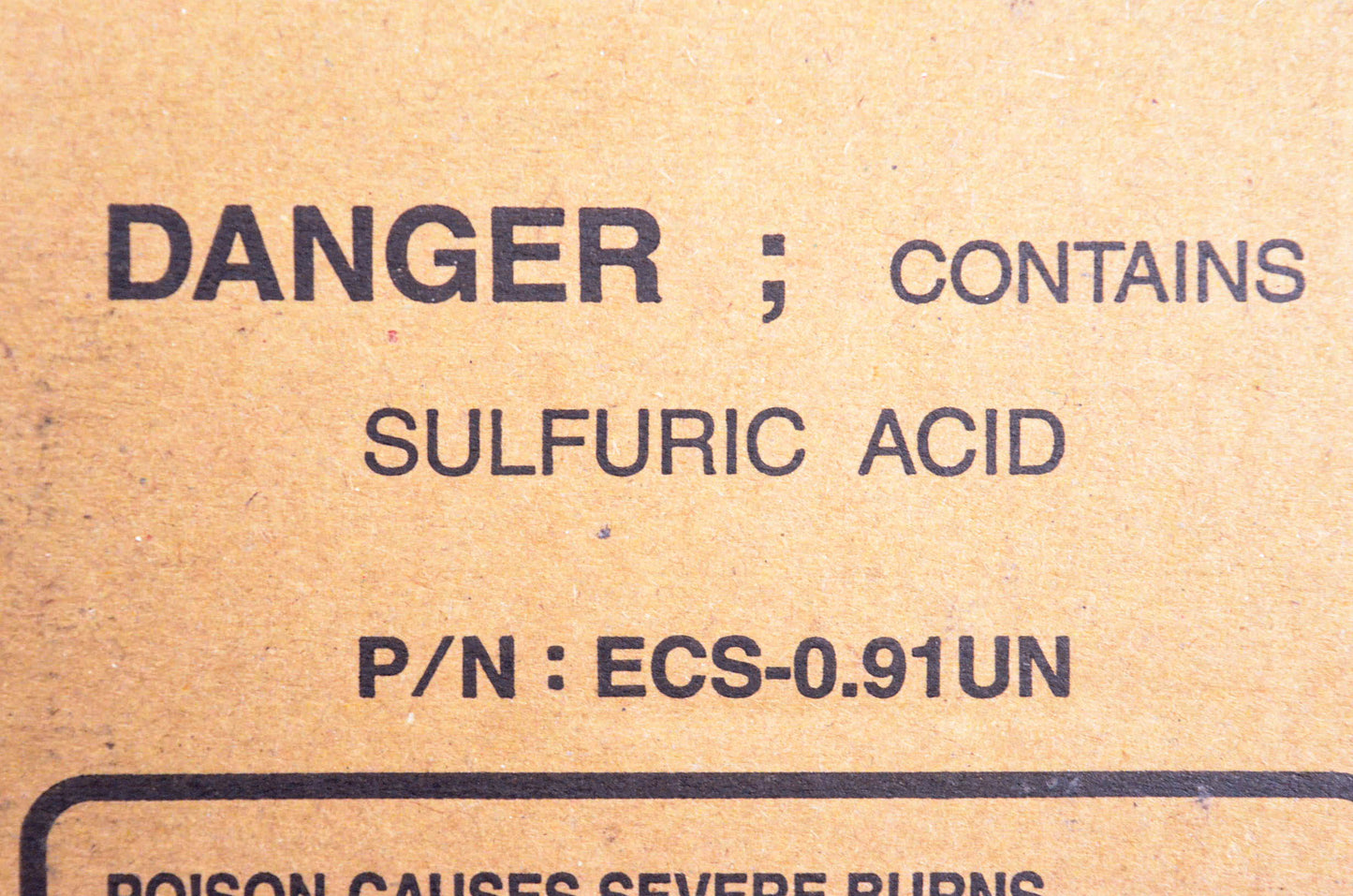 Yuasa ESC-0.91UN YTX20L-BS UN 2796 Battery Fluid Acid NOS
