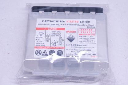 Yuasa ECR-0.40UN YTX9-BS UN 2796 Battery Fluid Acid NOS