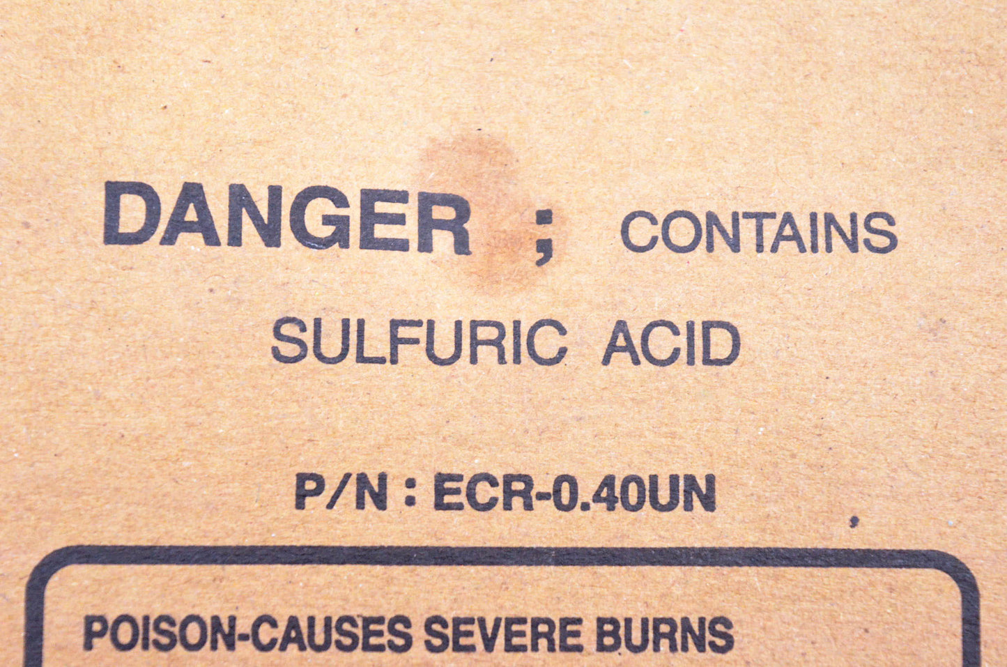 Yuasa ECR-0.40UN YTX9-BS UN 2796 Battery Fluid Acid NOS