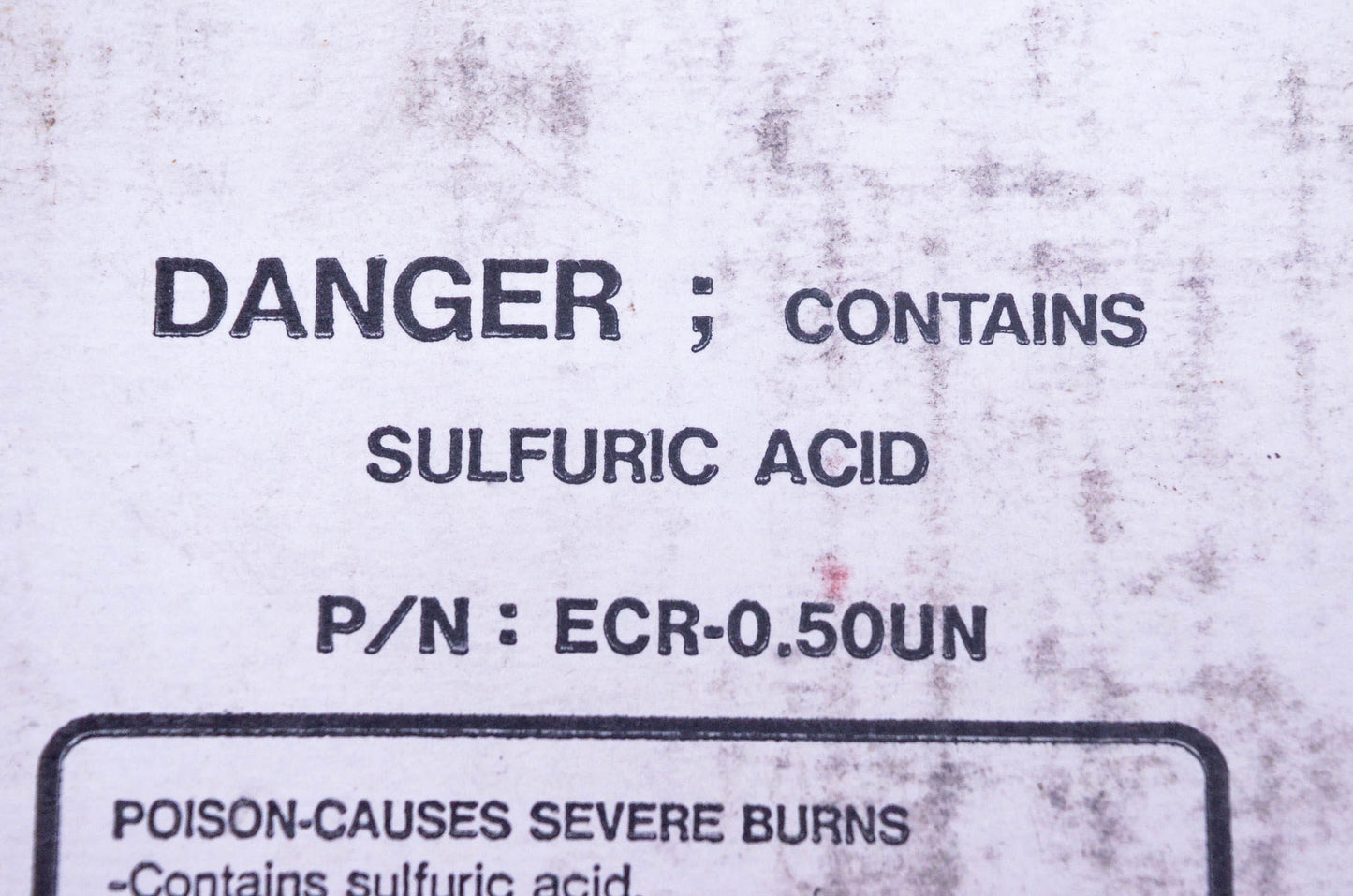 Yuasa ECR-0.50UN YT12A-BS UN 2796 Battery Fluid Acid NOS