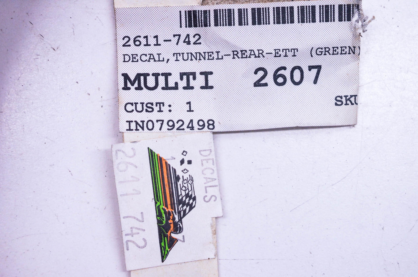 New OEM Arctic Cat 2611-742 Green Rear Tunnel Decal NOS