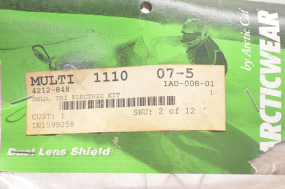New OEM Arctic Cat 4212-848 TXI Electric Full Face Shield Kit NOS