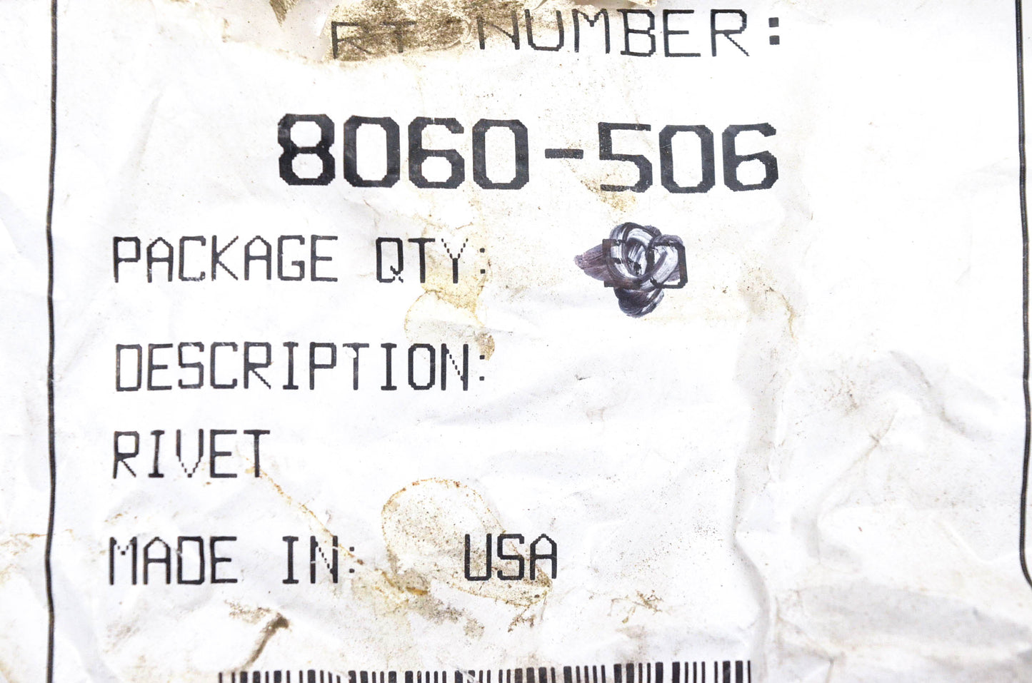 New OEM Arctic Cat 8060-506 DH SS54D Blind Rivets Qty 10 NOS