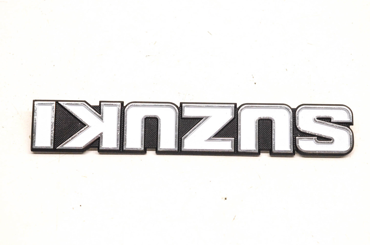 New OEM Suzuki White and Black Emblem NOS
