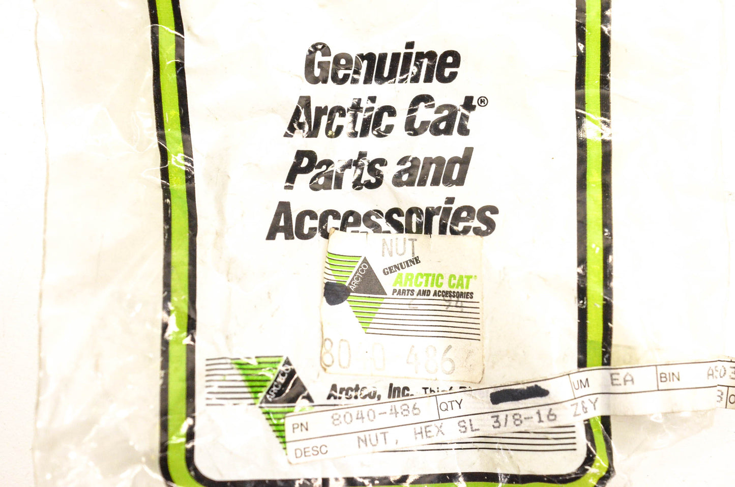 New OEM Arctic Cat 8040-486 Hex Nuts SL 3/8-16 Z&Y Qty 2 NOS
