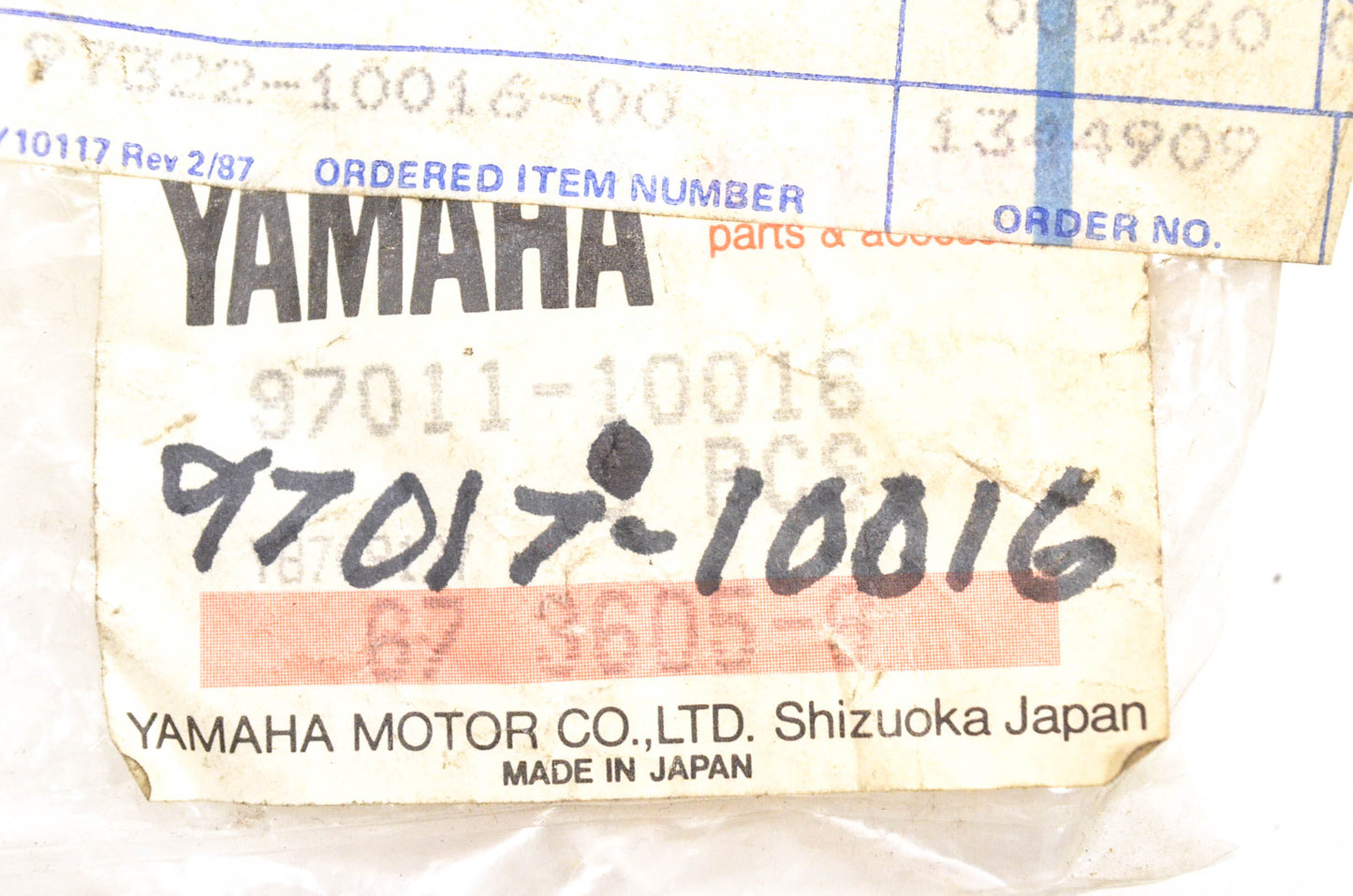 New OEM Yamaha 97017-10016-00 Hex Bolt NOS
