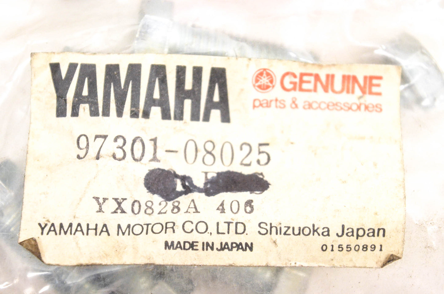 New OEM Yamaha 97301-08025-00 Silver Hex Bolt NOS