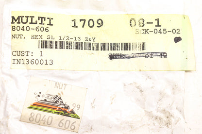 New OEM Arctic Cat 8040-606 Hex Nuts SL 1/2-13 Z&Y Qty 4 NOS