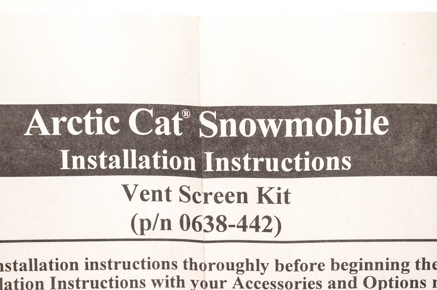New OEM Arctic Cat 0638-442 Vent Screen Kit NOS