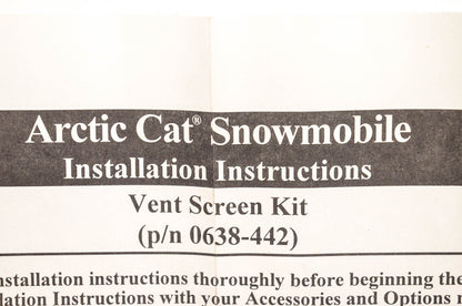 New OEM Arctic Cat 0638-442 Vent Screen Kit NOS