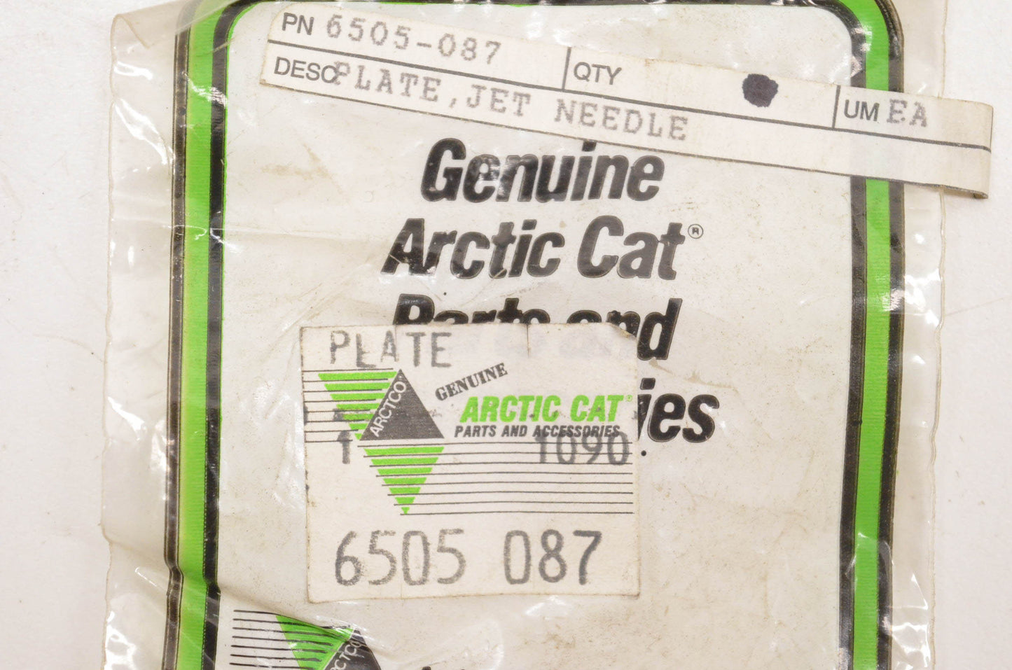New OEM Arctic Cat 6505-087 Jet Needle Plate NOS