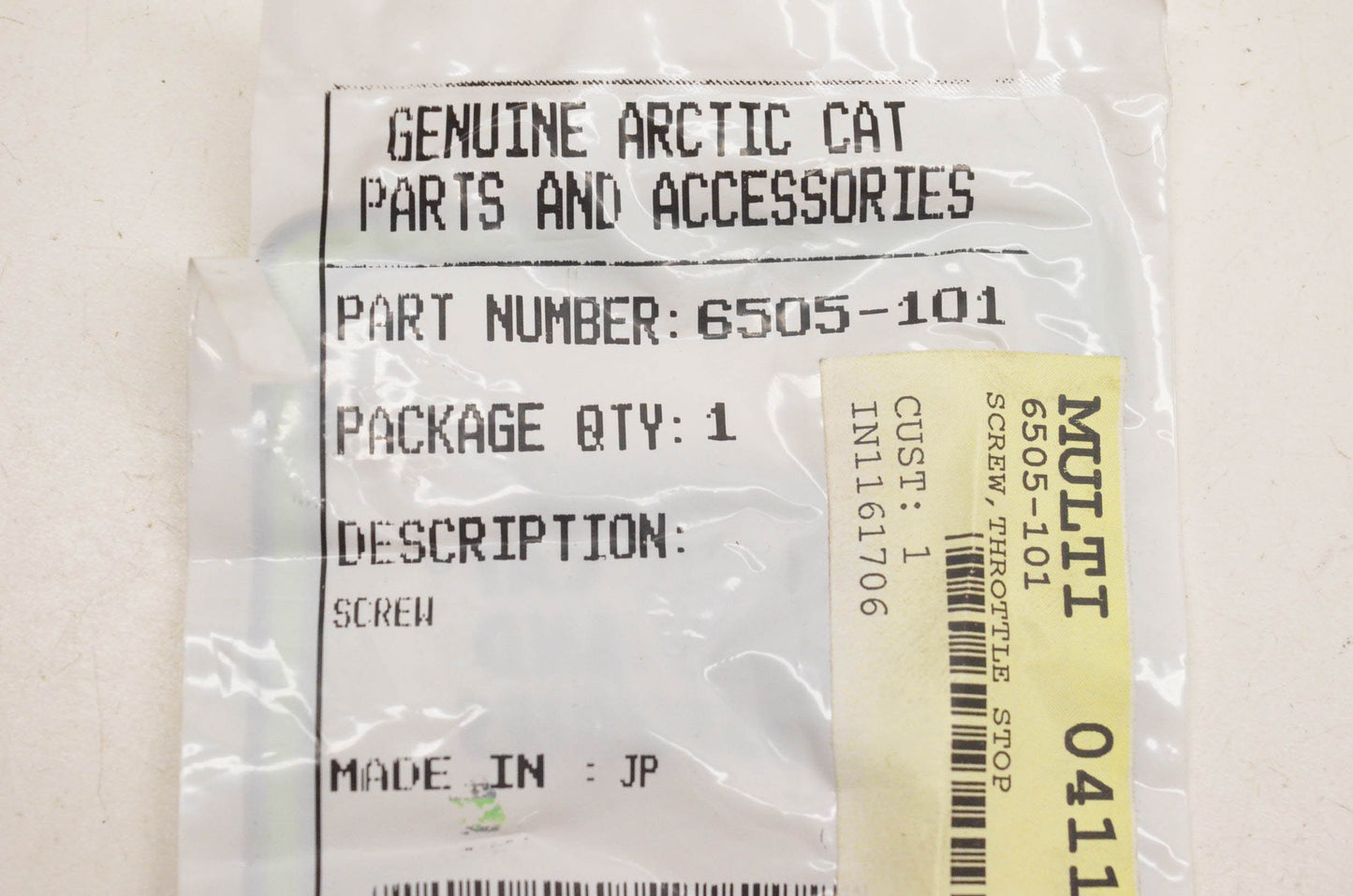 New OEM Arctic Cat 6505-101 Throttle Stop Screw NOS