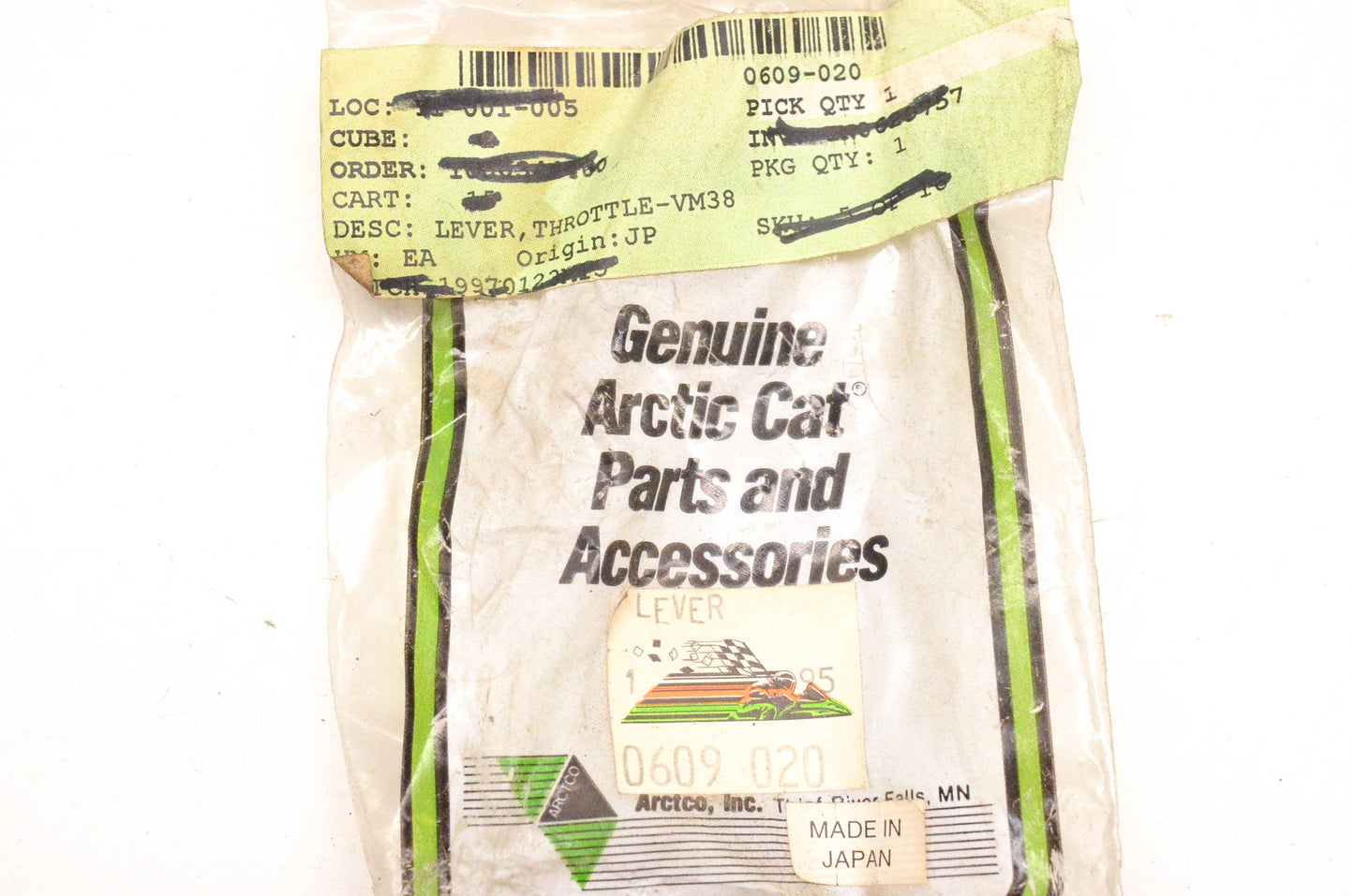 New OEM Arctic Cat 0609-020 Throttle Lever VM38 NOS