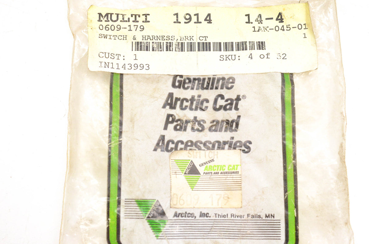 New OEM Arctic Cat 0609-179 Brake Switch And Harness NOS