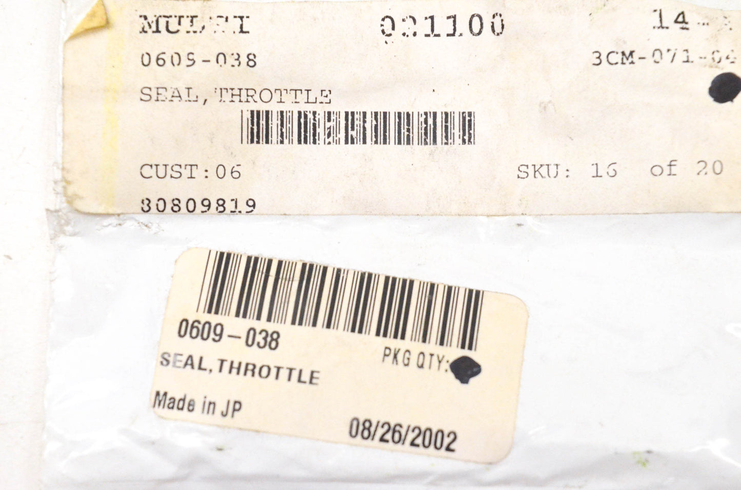 New OEM Arctic Cat 0609-038 Throttle Seal Qty 2 NOS