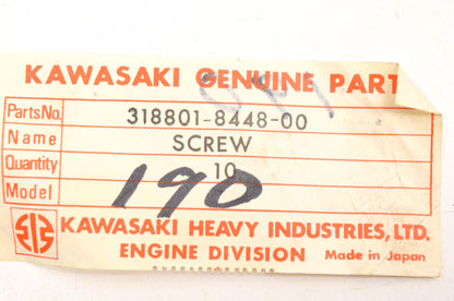 New OEM Kawasaki 318801-8448-00, 3000-190 Screws Qty 10 NOS