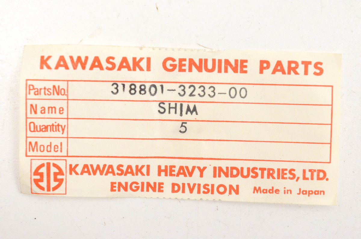 New OEM Kawasaki 318801 3233-00 Shim Qty 5 NOS