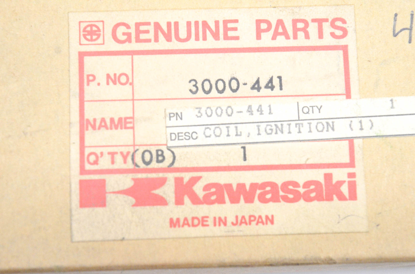 New OEM Kawasaki 3000-441 Snowmobile Ignition Coil NOS