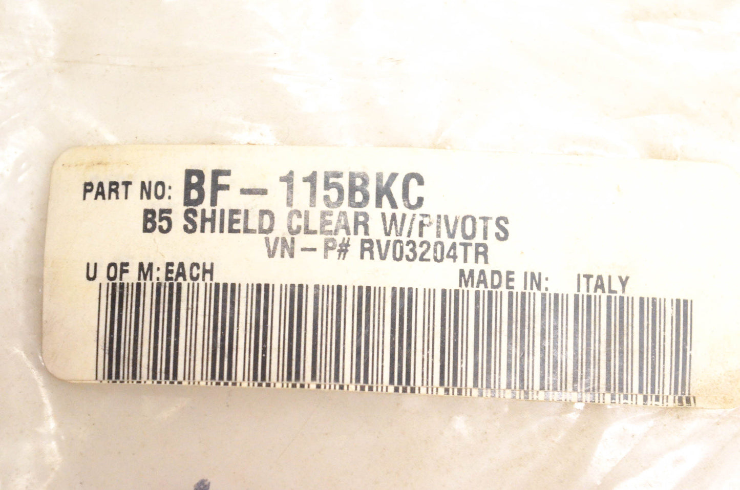 Bieffe BF-115BKC Helmet Shield Kit NOS
