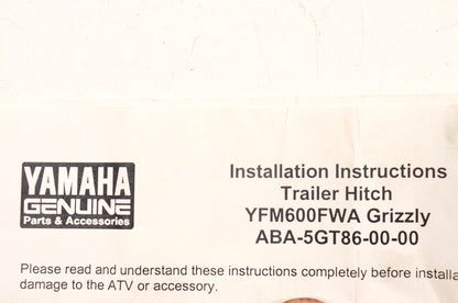 New OEM Yamaha ABA-5GT86-00-00 Hitch Kit NOS