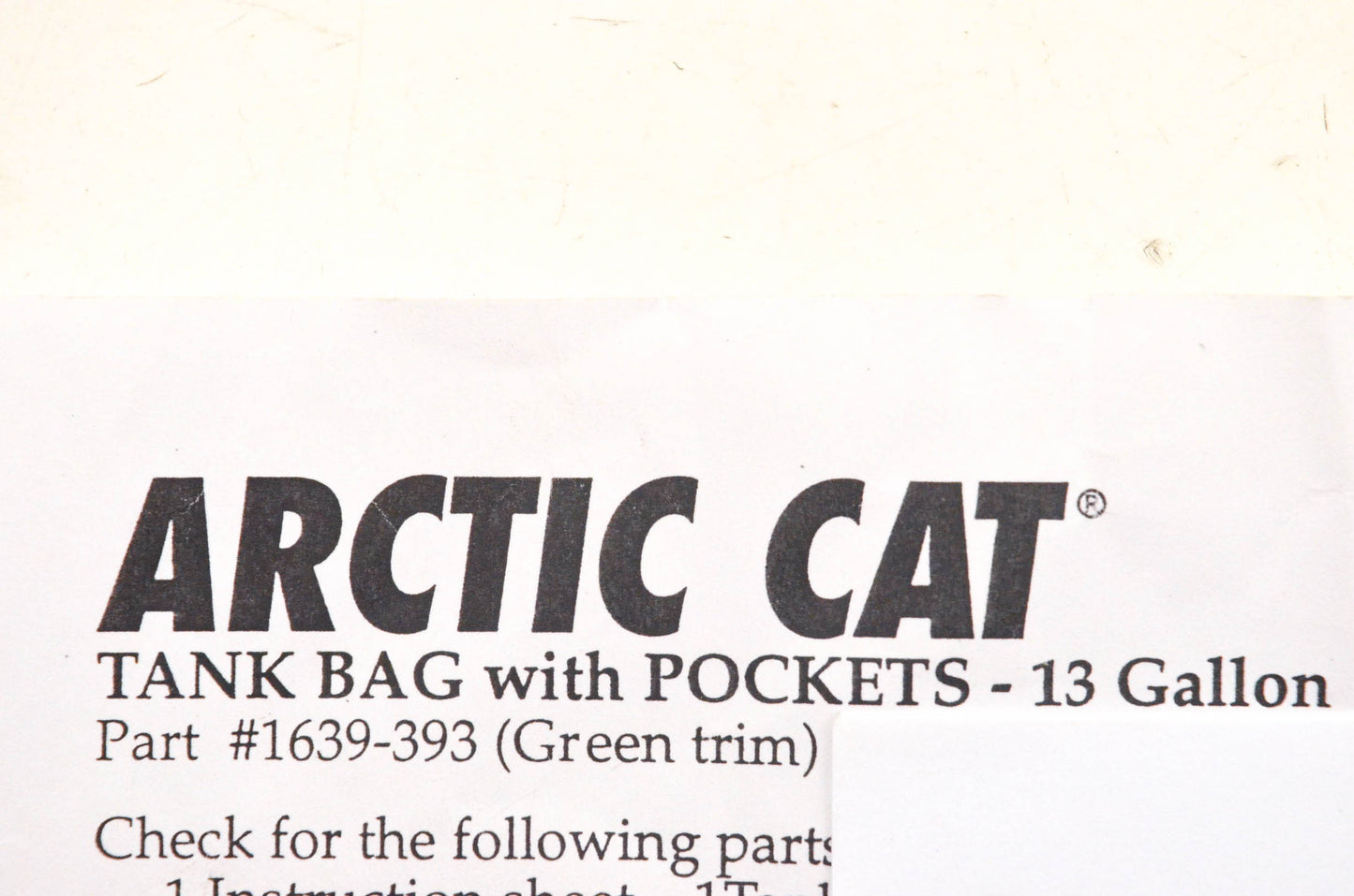 New OEM Arctic Cat 1639-393 Green Trim Tank Bag With Pockets NOS