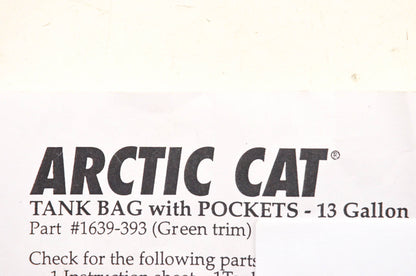 New OEM Arctic Cat 1639-393 Green Trim Tank Bag With Pockets NOS