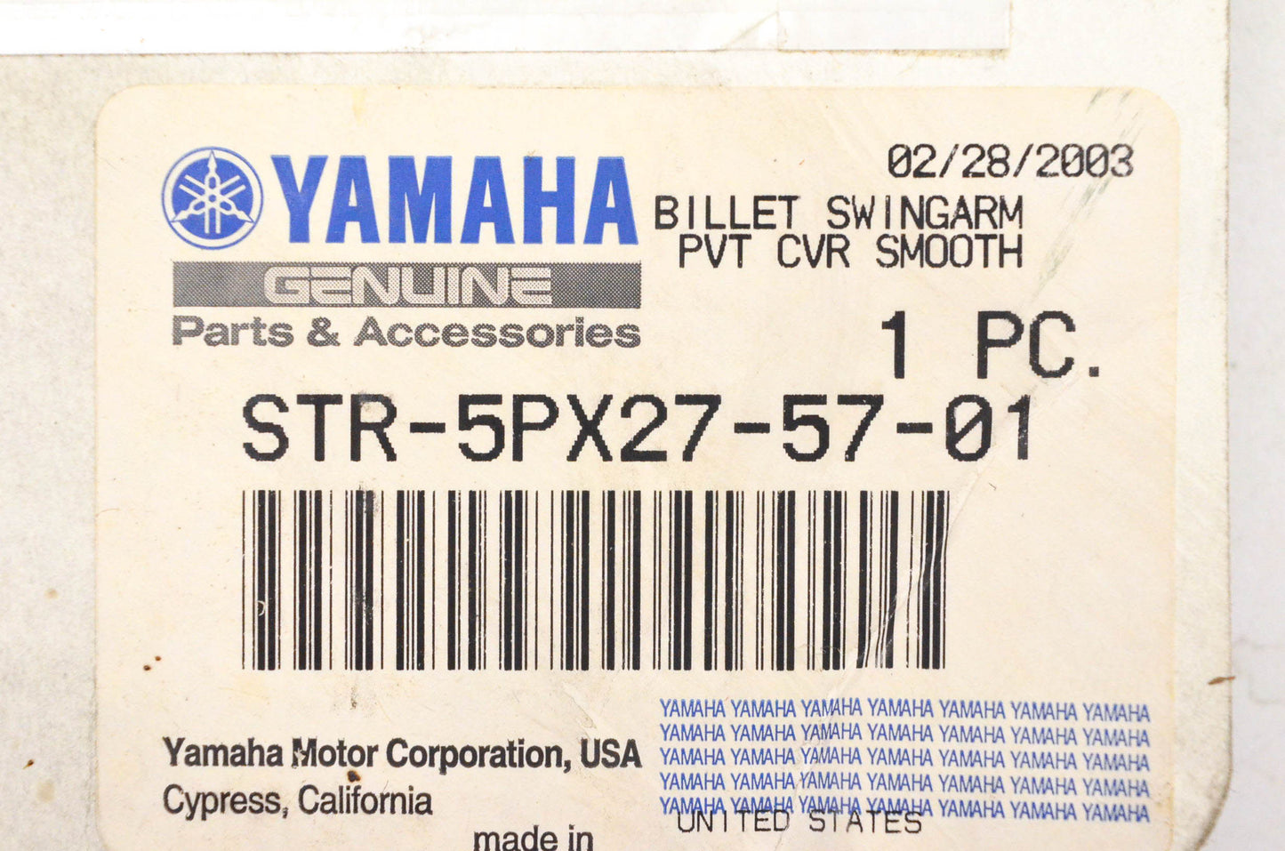 New OEM Yamaha STR-5PX27-57-01 Billet Swing Arm Pivot Cover Kit NOS