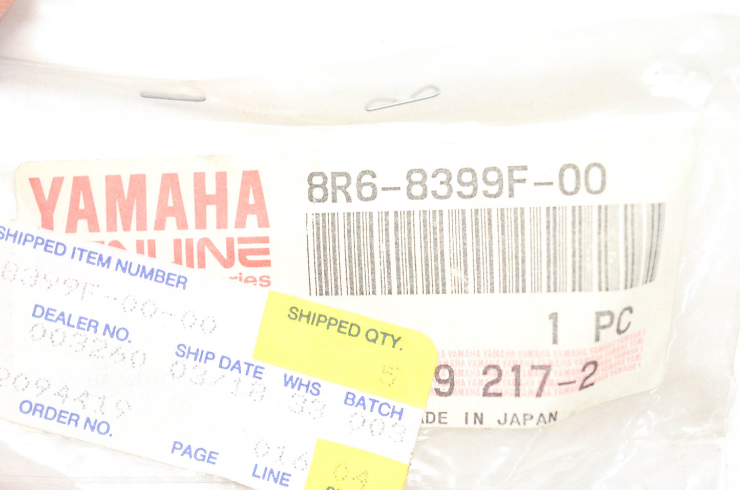New OEM Yamaha 8R6-8399F-00-00 Shaft Pin NOS