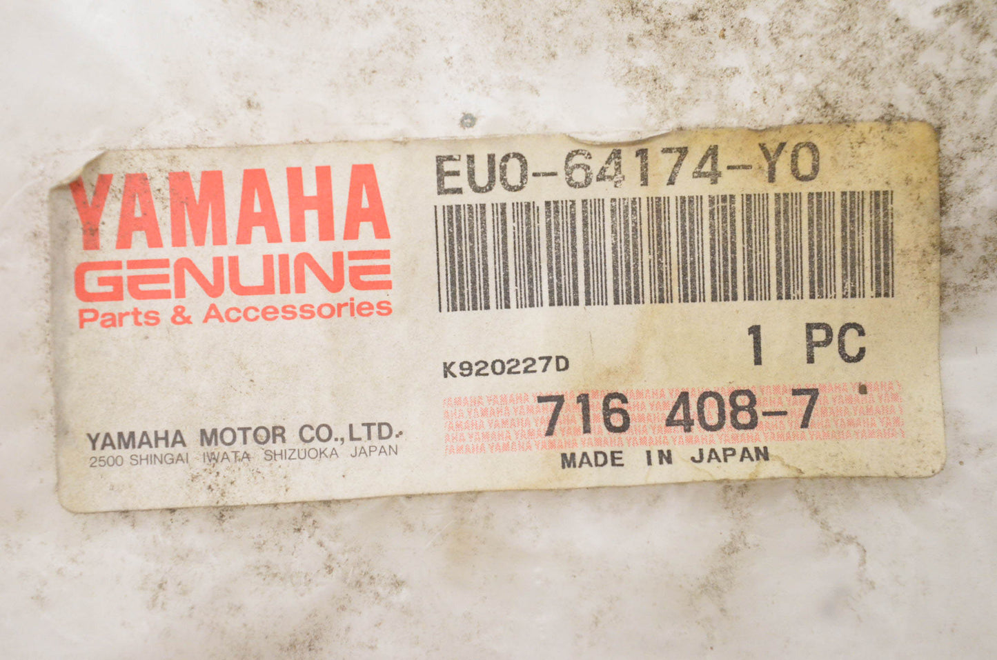 New OEM Yamaha EU0-64174-Y0-00 Graphic B RH Decal NOS