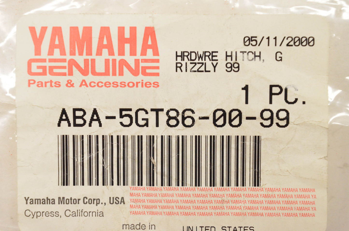 New OEM Yamaha ABA-5GT86-00-99 Hitch Hardware Kit NOS