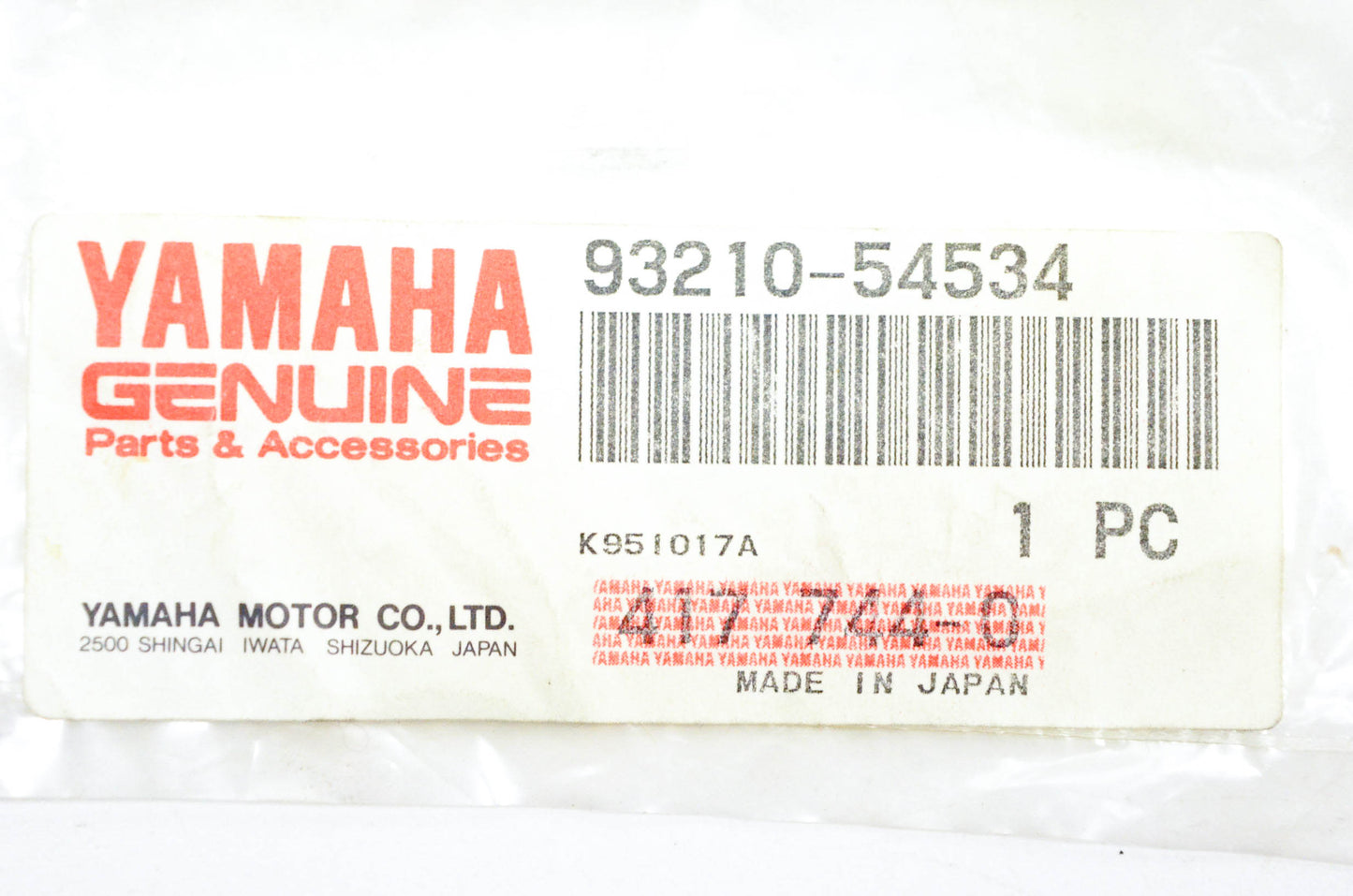 New OEM Yamaha 93210-54534-00 O Ring NOS