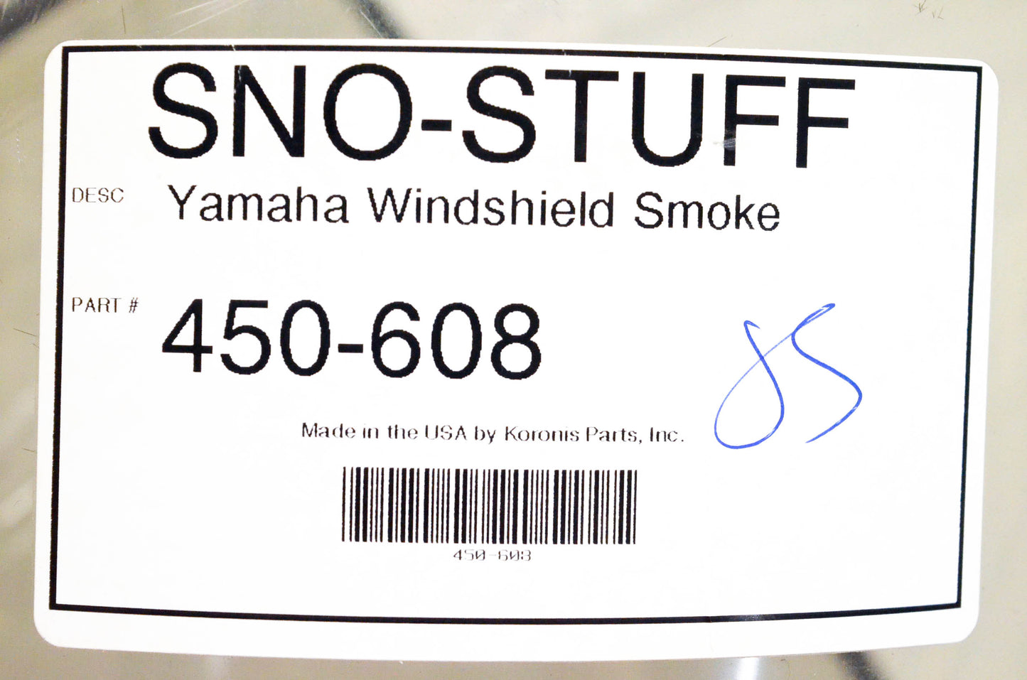Sno-Stuff 450-608 Yamaha Smoke Windscreen NOS
