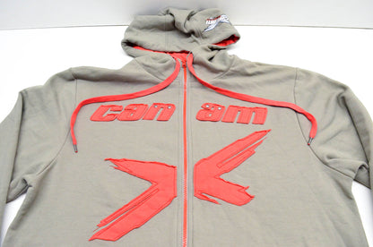 Can Am Grey Medium Zip-Up Hoodie