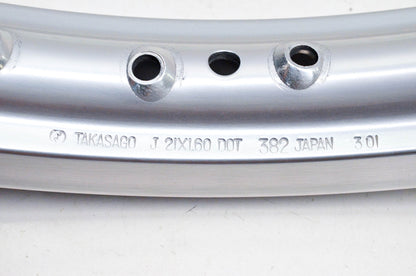 New OEM Kawasaki 41025-1330-WA Silver Front Rim 1.60x21 NOS