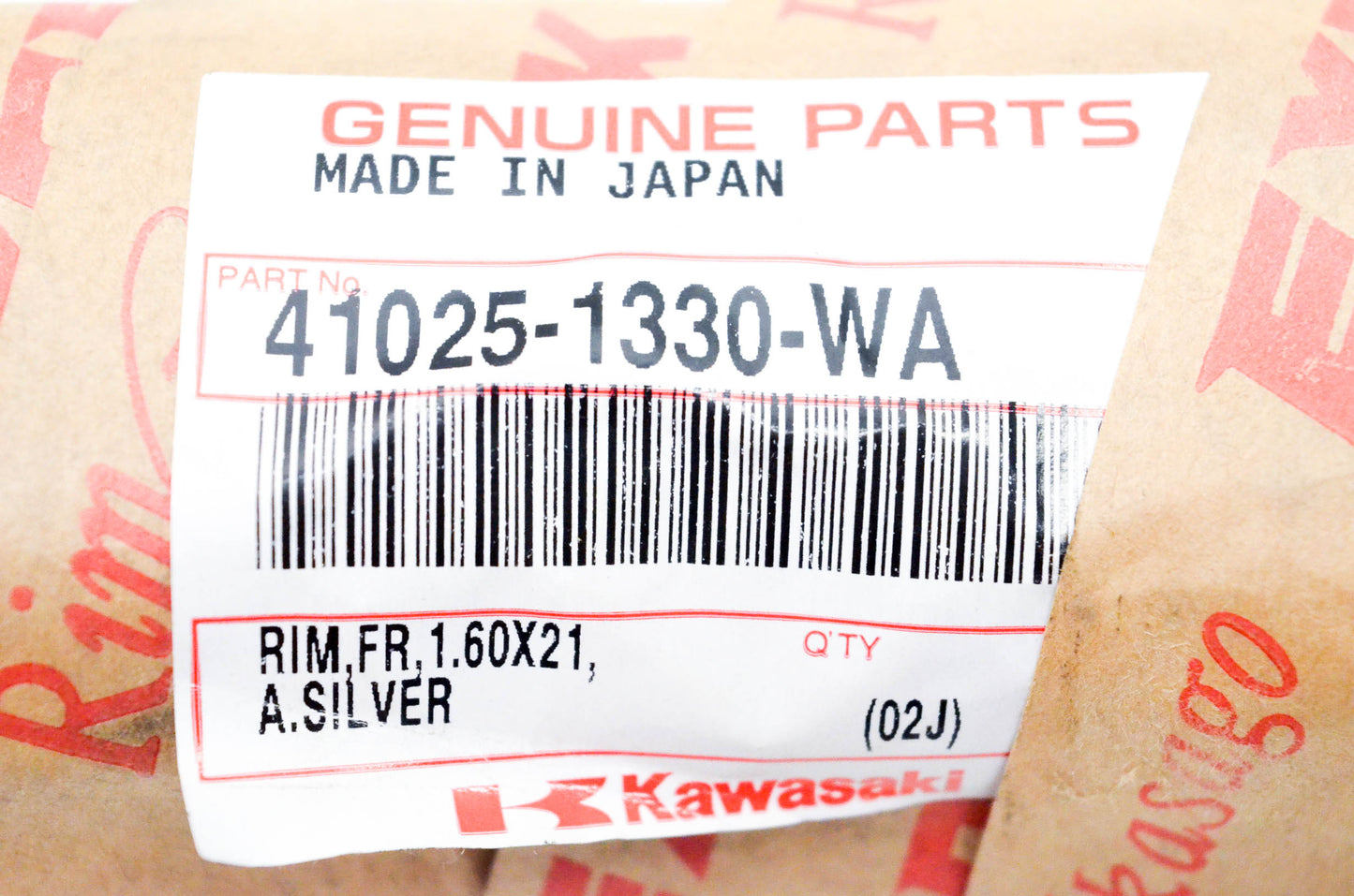 New OEM Kawasaki 41025-1330-WA Silver Front Rim 1.60x21 NOS