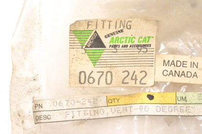 New OEM Arctic Cat 0670-242 90 Degree Vent Fitting NOS